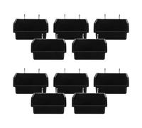 LALADEFIEE Lot de 10 Bacs de Rangement en Plastique Extra Épais pour Panneaux Perforés, Ouverture Inclinée, Support avec Crochets, Bac à Composants Noir Grand Format pour Atelier et Garage,