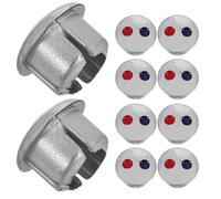 LALADEFIEE Lot de 10 Bouchons de Trou de Robinet en Abs Argenté, Marqueurs D'eau Chaude et Froide Pratiques Installation Facile pour Lavabo et Salle de Bain