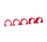 LALADEFIEE Lot de 10 Clips en C pour Fixation de Câbles de Frein Vélo, Alliage D'aluminium Rouge, Gestion des Lignes, Léger, pour VTT et Vélo de Route