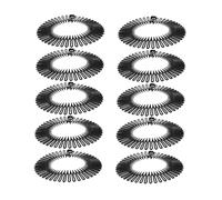 LALADEFIEE Lot de 10 Peignes Circulaires Extensibles Noirs, Bandeaux Flexibles en Plastique Léger, Taille Unique, Maintien Confortable pour Femmes, Coiffure Quotidienne, Sport et Maquillage