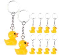 LALADEFIEE Lot de 10 Porte-clés Mignons en Résine Petit Canard Jaune, Pendentifs Décoratifs à Suspendre au Paquet à Dos, Accessoires DIY pour Filles, Porte-clés Cartoon Originaux et Colorés