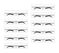 LALADEFIEE Lot de 10 Règles pour Tatouage des Sourcils en Pvc Jaune, Pochoirs de Mesure Précis et Jetables, Outil de Dessin et Guide Sourcils pour Maquillage et Stylisme Professionnel