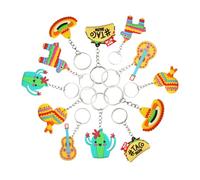 LALADEFIEE Lot de 12 Porte-clés Cactus en Pvc Légers et Résistants la Rouille pour Fêtes D'été et Anniversaires à Thème Mexicain, Accessoires Amusants et Adorables