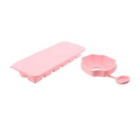LALADEFIEE Lot de 12 Set de Set de Compartiments Mini Moules à Glaçons en Silicone Réutilisables Couvercle Rose, Forme Compacte et Porte-glace pour Fêtes D'