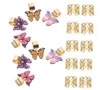 LALADEFIEE Lot De 18 Manchettes Tressées Tendance En Alliage De Zinc Et Plastique Pour Tresses