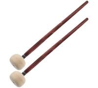 LALADEFIEE Lot de 2 baguettes de percussion en bois avec tête en feutre - Maillets pour tambour de marche et caisse claire - Poignée classique pour pratique musicale