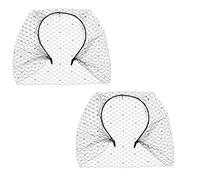 LALADEFIEE Lot de 2 bandeaux-bijoux : Bijou-voile orné de strass - Bandeau en résille pour enterrement de vie de jeune fille et goûter - Accessoire de mode pour femme