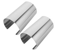 LALADEFIEE Lot de 2 Bracelets Manchette Argentés Larges Ouverts pour Femme - Bracelet Jonc Vintage Effet Scénique Surface Lisse Scintillante Accessoire Spectacle et Performance