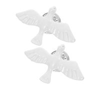 LALADEFIEE Lot de 2 Broches Oiseau Symbole de Paix en Alliage Solide, Épingle Catholique pour Communion et Baptême, Accessoire Religieux pour Cérémonie Spirituelle Femme