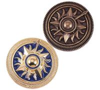 LALADEFIEE Lot de 2 Broches Vintage Métal Badge Rond Soleil Accessoire Solide pour Manteau, Châle, Pull pour Saint-Valentin et Présents