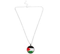 LALADEFIEE Lot de 2 Colliers Pendentifs Palestiniens en Métal Chaîne Décorative Légère pour Hommes et Femmes Bijou Créatif Souvenir Adapté au Quotidien Présents Design Authentique et
