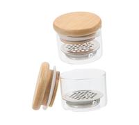 LALADEFIEE Lot De 2 Coupelles à Ongles En Verre 60 Ml Couvercles, Coupe-ongles En Verre Transparent Pour Manucure Professionnelle Et Nail Art, Accessoire De Nettoyage Pour Usage Personnel Et Salon