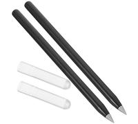 LALADEFIEE Lot de 2 Crayons Éternels Réutilisables en Métal Corps en Bois D’ébène, sans Encre, Portables et Solide, Crayons à Écrire pour Élèves et Garçon et Filles, pour Couleur Aléatoire