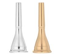 LALADEFIEE Lot de 2 Embouchures Universelles pour Cor d'Harmonie en Laiton Doré et Argenté Taille Standard Accessoire de Rechange pour Scène et Pratique Musicale Professionnelle