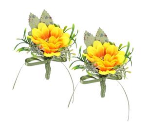 LALADEFIEE Lot de 2 Épingles de Mariage Tournesol en Tissu de Soie, Accessoires Décoratifs Élégants pour Mariée et Demoiselles D'honneur, Style Champêtre pour Banquet ou Fête