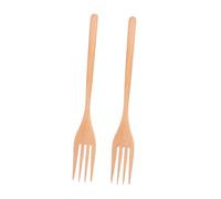 LALADEFIEE Lot de 2 fourchettes à pâtes en bois pour mélanger, servir et cuisiner pour la salade, les fruits et les pâtes, ustensiles de cuisine faits à la main pour la maison et la restauration