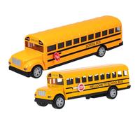LALADEFIEE Lot de 2 Jouets à Friction Bus Scolaire Alliage, Miniatures pour Garçons et Tout-Petits, Petite et Grosse Taille, Portes Ouvrantes, Jouet Éducatif pour Développement Sensoriel,