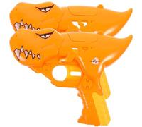 LALADEFIEE Lot de 2 Jouets Porte-sucettes en Plastique Orange de Robot Dinosaure, Amusant pour Garçon et Filles, Distributeur de Bonbons Portable pour Fêtes et Anniversaires