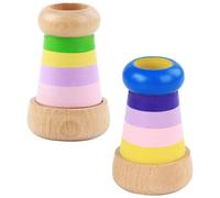LALADEFIEE Lot de 2 Kaléidoscopes en Bois Prismes Polyédriques, Kaléidoscope Créatif Éducatif pour Garçon et Filles, Taille Moyenne, Couleurs Variées, Stimulation Visuelle et Développement