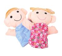 LALADEFIEE Lot de 2 Marionnettes à Main Familiale pour Tout-Petits, Tissu Doux, Taille Adaptée Garçon et Filles 2-4 Ans, Marionnettes Fille et Garçon pour Jeux de Rôle et Contes en