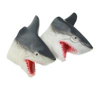 LALADEFIEE Lot de 2 Marionnettes à Main Requin en Silicone Souple, Petite Taille, à Main Animal Interactif pour Garçon et Filles, Marionnette Éducative pour Jeux D’Imagination et Activités