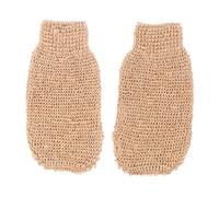 LALADEFIEE Lot de 2 Moufles Exfoliants en Jute et Ramie Bande Élastique Antidérapante Taille Unique Extensible pour Gommage Corporel et Élimination des Peaux Mortes Accessoires de Bain