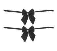 LALADEFIEE Lot de 2 Nœuds Noirs Ajustables pour Femmes en Imitation Soie Accessoires Élégants pour Uniformes Scolaires Cosplay et Tenues Professionnelles Taille Confortable