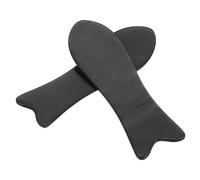 LALADEFIEE Lot de 2 Outils de Gua Sha en Corne de Buffle Noire Forme Poisson Épais et Lisse Bâtonnets pour Massage Musculaire et Soins du Visage des Poches et Ombres Sous les Yeux