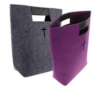 LALADEFIEE Lot de 2 Paquet Fourre-Tout en Feutre Gris et Violet Grosse Capacité Pochette d'Étude pour Bible Paquet à Courses Léger et Polyvalent pour Usage Quotidien et Organisation