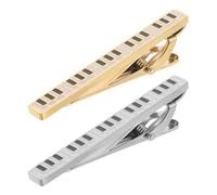 LALADEFIEE Lot de 2 pinces à cravate fantaisie : pinces à cravate musicales, élégantes et originales, en forme de piano, de batterie ou de guitare, pour homme, idéales pour un mariage, un