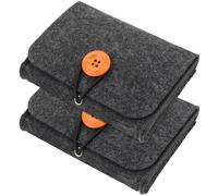 LALADEFIEE Lot de 2 Pochettes en Feutre Gris Foncé pour Huiles Essentielles Organisateur Portable pour Flacons Étui de Rangement Compact pour Voyage et Usage Quotidien