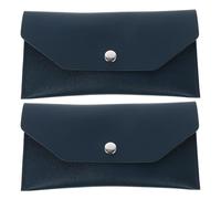 LALADEFIEE Lot de 2 Pochettes Portefeuille en Polyuréthane Vert Foncé Porte-Billets Fin Fermeture Pression Organiseur d'Argenté Polyvalent pour Gestion de Budget et Usage Voyage