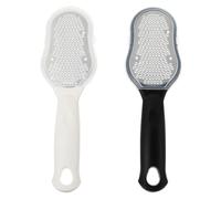 LALADEFIEE Lot de 2 Râpes à Pied en Acier Inoxydable Double Face avec Couvercles, Exfoliation et Enlève-callosités pour Soin des Pieds à Domicile