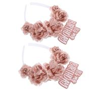 LALADEFIEE Lot de 2 Serrage-Têtes D’Anniversaire Fleuris Artificiels Bandeaux Floraux pour Femmes et Filles Accessoire de Tête Couronne D’Anniversaire pour Fête Intérieure et Extérieure
