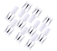 LALADEFIEE Lot de 20 Flacons en Verre Transparent pour Vernis à Ongles 5 Ml Pinceau Intégré, Rechargeables, Idéals pour Nail Art et Distribution de Vernis à Ongles, Format Compact et