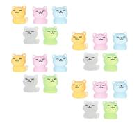 LALADEFIEE Lot de 20 Sculptures de Chats Miniatures en Résine Lumineuse, Figurines Phosphorescentes Multicolores, Décorations Micro-paysages, Maisons de Poupées et Jardins Féeriques