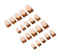 LALADEFIEE Lot de 24 Faux Ongles à Coller Léopard Extensions D’Ongles Françaises Couvrantes Amovibles Capsules D’Ongles Gel Transparent Manucure Stylée pour Femmes Taille Moyenne Design