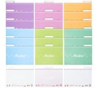 LALADEFIEE Lot de 25 Fiches de Recettes Soi-Même, Format 10X15 CM, Fiches de Livres Cuisine Souples Coins Arrondis, Séparateurs Portables Cuisine Familiale et Organisation Couleur Aléatoire