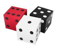 LALADEFIEE Lot de 3 Boîtes à Dés Géantes 28 CM en Papier Blanc Rouge et Noir Centres de Table Décoratifs pour Fêtes Anniversaires et Bals Décoration de Table Thème Jeux de Hasard