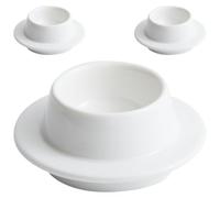 LALADEFIEE Lot de 3 Bols à Sauce en Céramique Blanche, Assiettes D'assaisonnement pour Sauce Soja, Décoration de Table Élégante et Style Simple