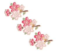LALADEFIEE Lot de 3 Broches Épingle à Fleur Délicate en Métal Émail, Broche Fleur de Cerisier Rose, Accessoires Élégants pour Paquet à Dos, Vêtements et Vestes, Broches Pins Femme