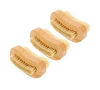 LALADEFIEE Lot de 3 Brosses à Ongles Multifonctions en Bois Naturel de Hêtre Poils de Porc Nettoyant Pratique et Résistant à L'Usure pour Usage Quotidien à la Maison Salle de Bain et