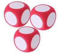 LALADEFIEE Lot de 3 Dés en Mousse Effaçables à Sec 6 Cm, Cubes Vierges Rouges Réutilisables pour Jeux Éducatifs, Activités Scolaires et Apprentissage Ludique