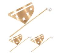 LALADEFIEE Lot de 3 Épingles à Cheveux Bâtonnets Géométriques pour Chignon - Bâtonnets Décoratifs en Forme D'étoile Creuse - Pinces à Cheveux Tendance pour Coiffures Et Chignons - Dorés