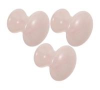 LALADEFIEE Lot de 3 Pierres de Massage Gua Sha Visage en Cristal de Quartz Rose Forme Champignon Outil Facial Anti-Âge et Massage Apaisant pour Peau Fatiguée Usage Maison et Voyage