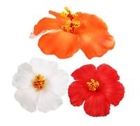 LALADEFIEE Lot De 3 Pinces à Cheveux Fleurs Hawaïennes Couleur Vive Pour Femmes Et Filles Accessoires Décoration Estivale Fêtes Voyages