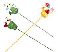 LALADEFIEE Lot de 3 Piquets Décoratifs en Fer pour Jardin de Seau, Pratique et Facile à Insérer, pour Pots de Fleurs et Plates-Bandes en Extérieur