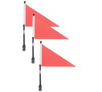 LALADEFIEE Lot de 3 Sets de Sets de Drapeaux de Sécurité pour Guidon de Vélo Garçon et Filles, Triangles Résistants aux Intempéries, Fixations Faciles, Accessoires Indispensables pour Vélo