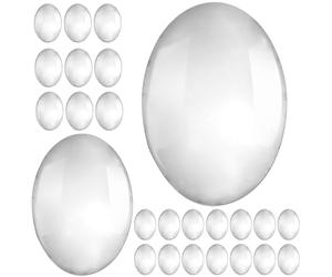 LALADEFIEE Lot de 30 Perles de Couleur en Verre Transparent pour Présentation D’Ongles Nuancier Ovale pour Salon de Manucure Outil Professionnel D’Affichage de Vernis à Ongles Accessoires