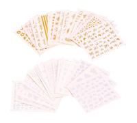 LALADEFIEE Lot de 32 Set de Autocollants pour Ongles Femmes 16 Dorés et 16 Argentés, Stickers Nail Art Imperméables, Transfert à Eau, Accessoires Manucure Diy, Usage Professionnel